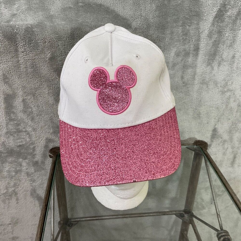 Disney Minnie Mouse Pink Glitter Adjustable Hat Youth Size adj. *